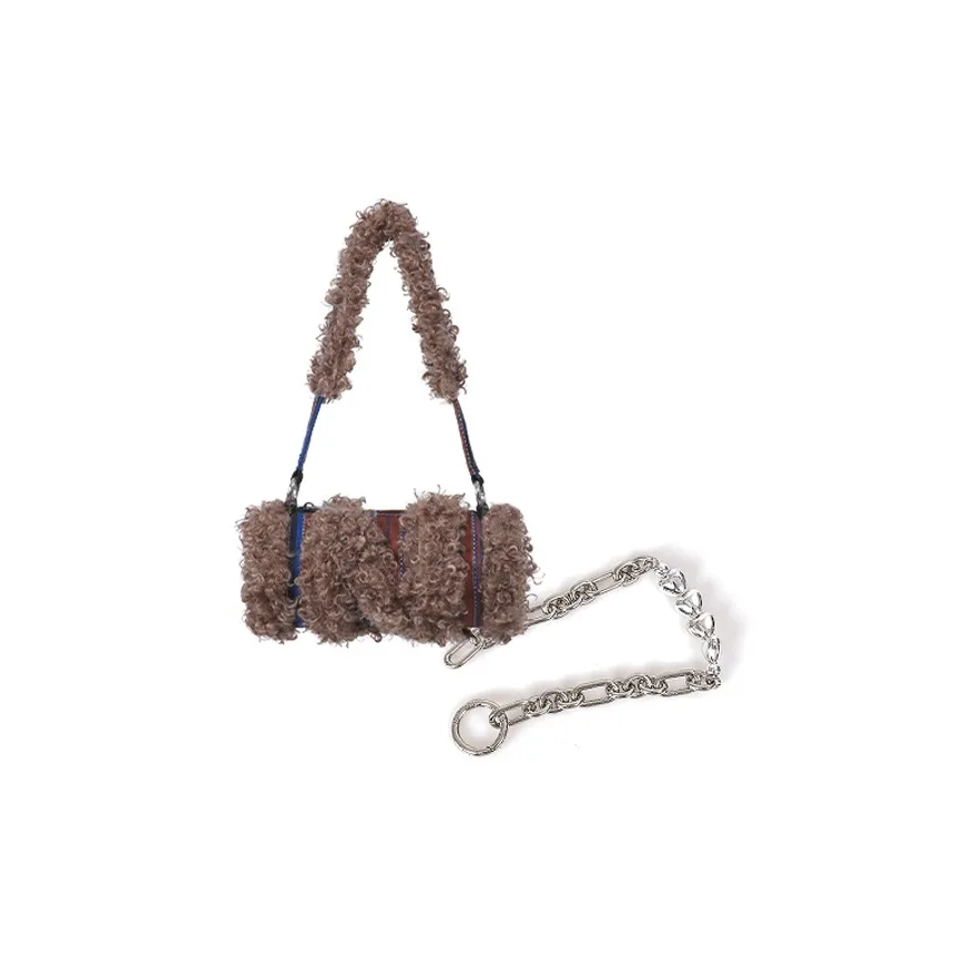 REBIRTH Деним Ткань с Eco Friendly Флис Через плечо Цилиндр Подмышечный Сумка на плечо Женские Многоцветный