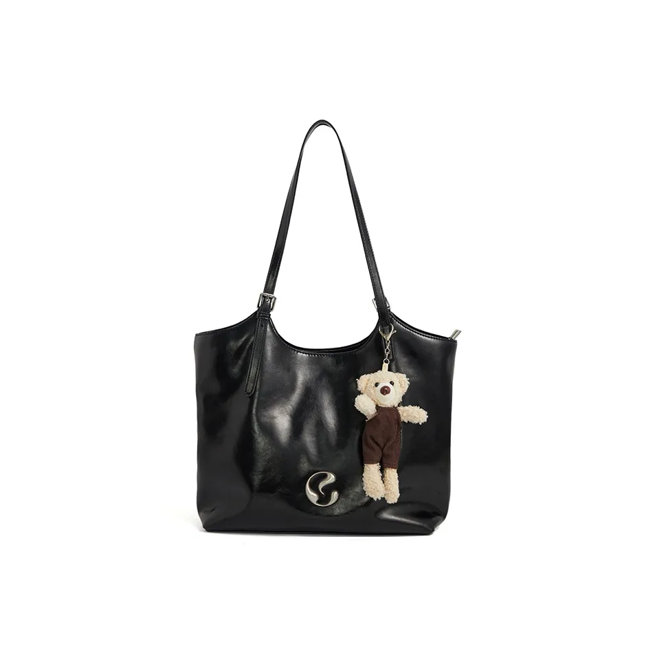 JACD ПУ (полиуретан) Сумка через плечо Большая Женская Белая Черная