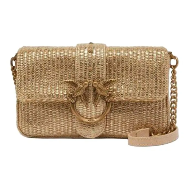 PINKO Raffia Shoulder Bag Regular Women's Brown