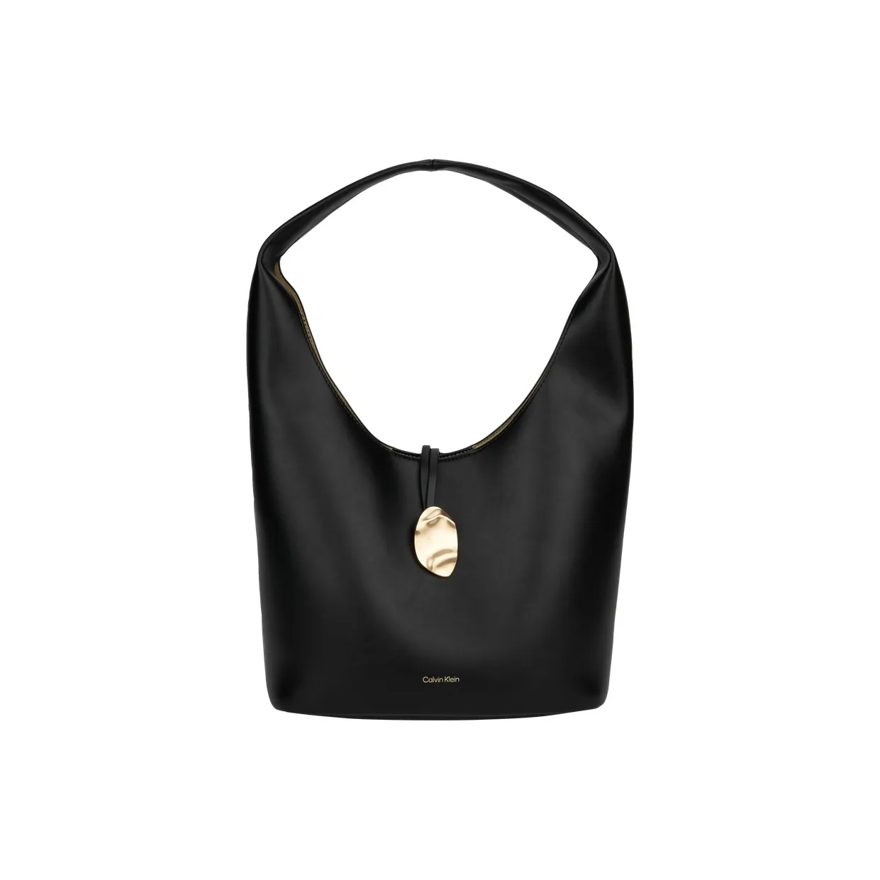 CALVIN KLEIN Synthetic Material Basket Bag Handbag Medium Size Women's Space Black