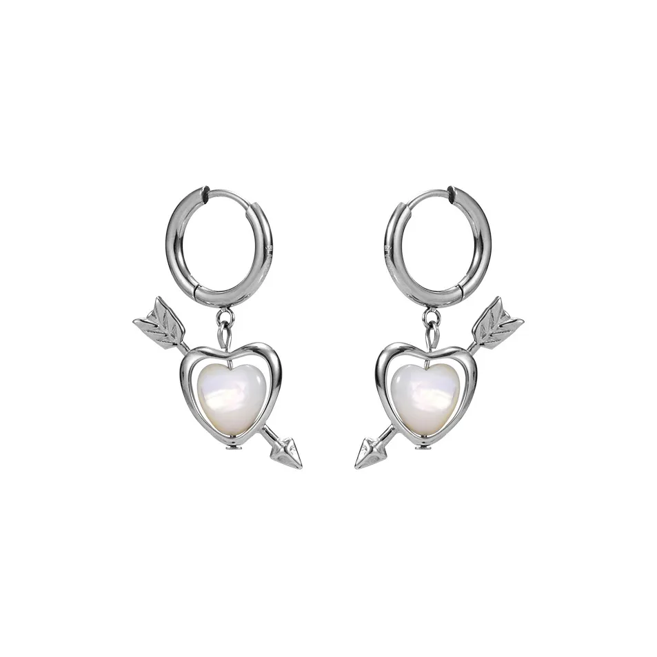 BLACKHEAD Белый Lipped Оболочка Бусины Серьги Унисекс