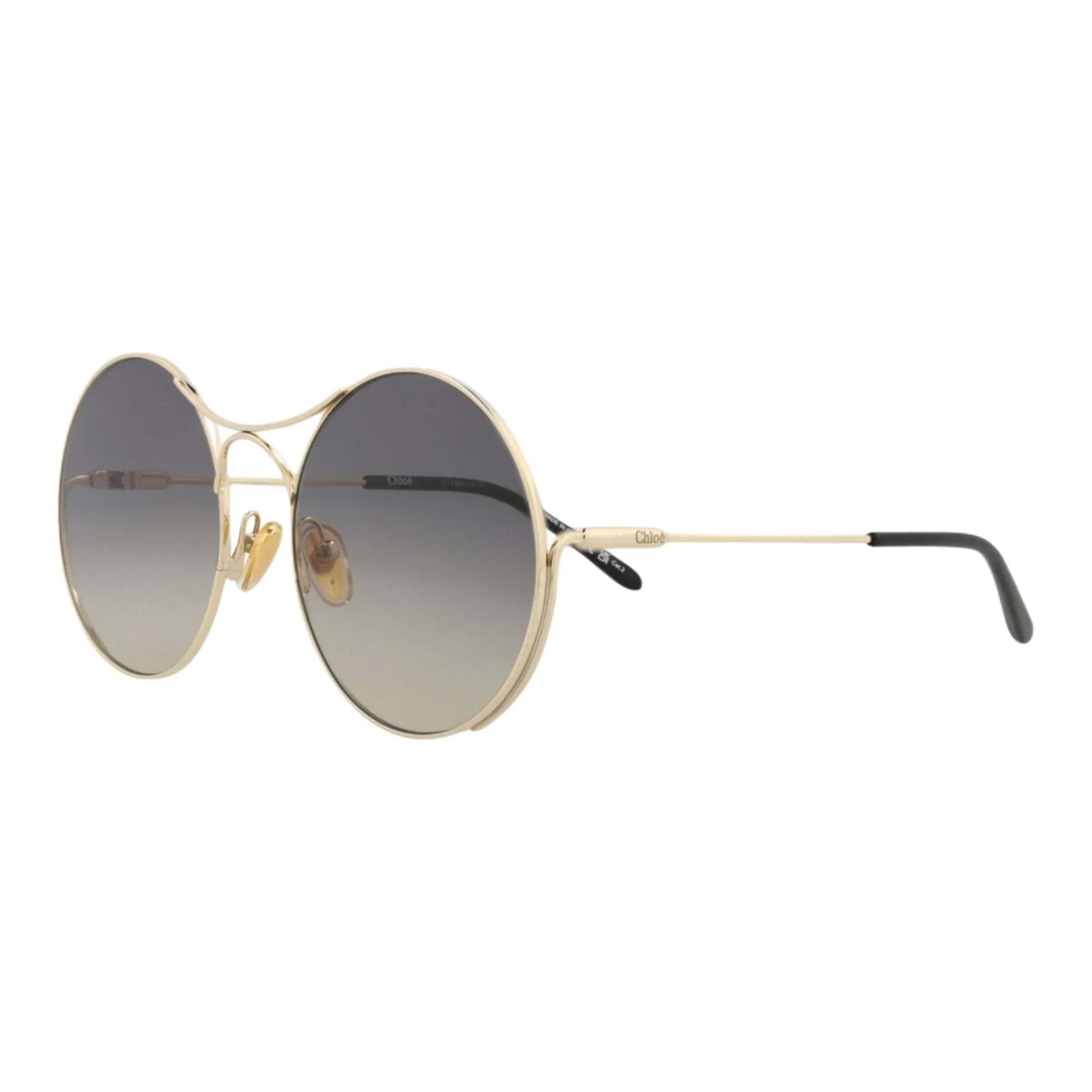 Chloe Acetate Metal Aviator Sunglasses Unisex Gold