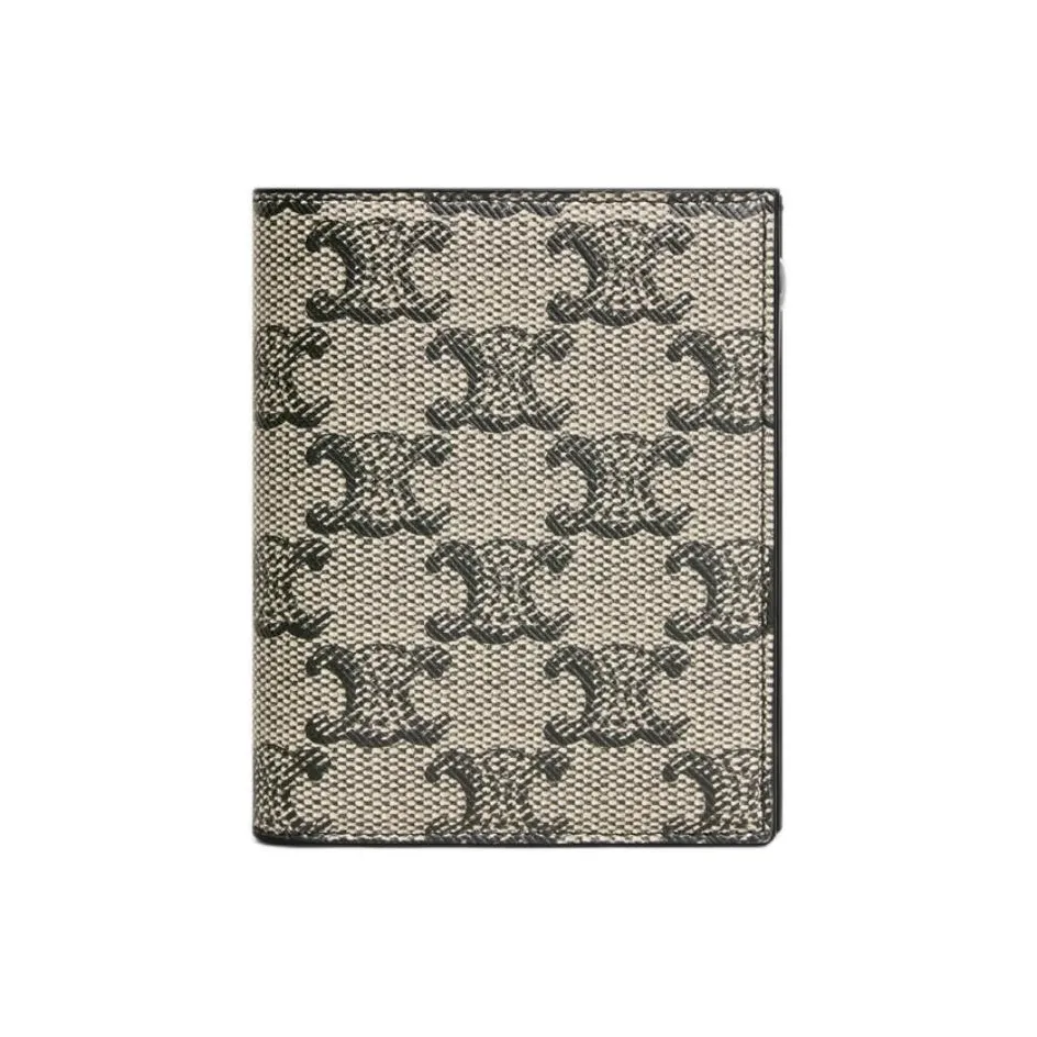 CELINE Triomphe Canvas With Leather Wallet Men's Beige