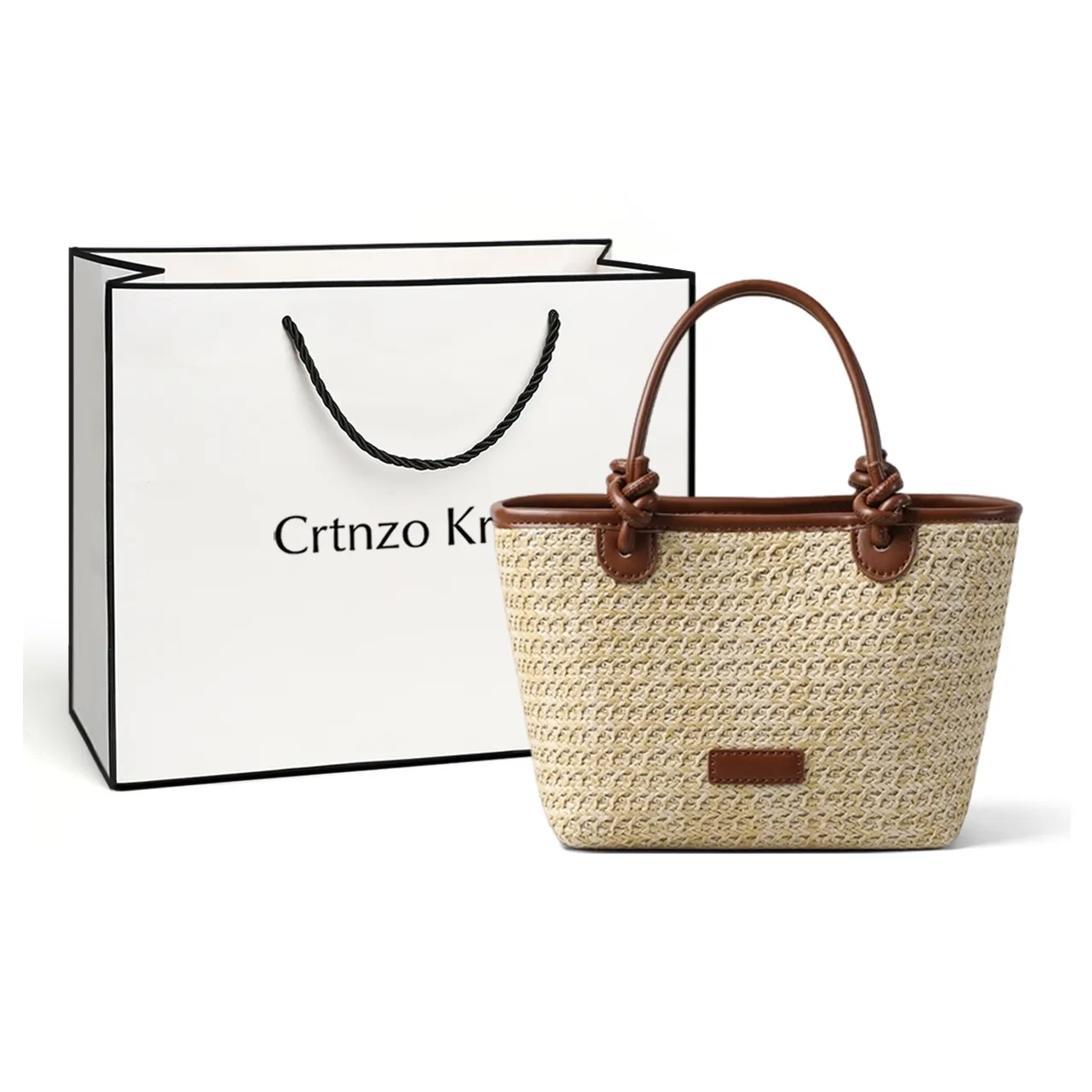 Crtnzo Kroez Ткань Сумка Сумка через плечо Сумка через плечо Стандартная Женская Коричневая