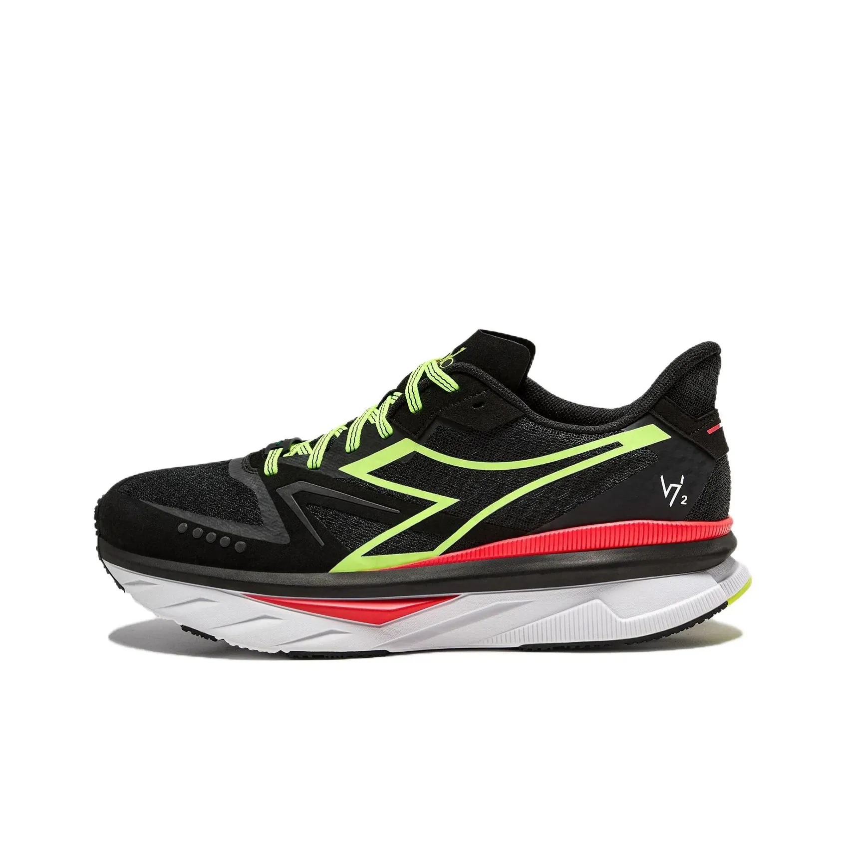 Diadora ATOMO V7000 2 Anti Slip Wear Resistant Low Top Casual Running Shoes Unisex Black