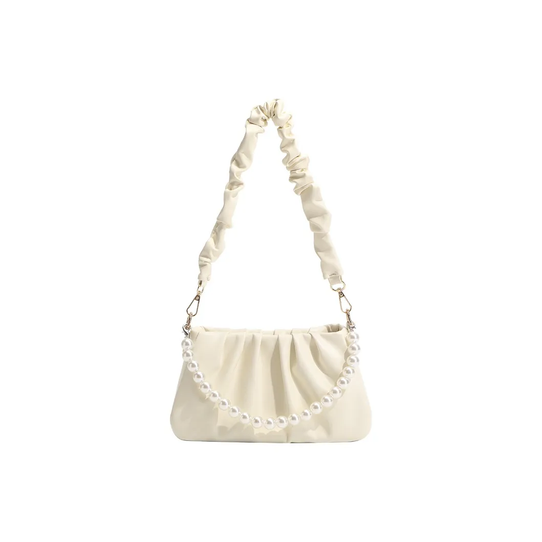 BGAY PU Pearl Cloud Bag, Crossbody Bag, Shoulder Bag Women's Black/White
