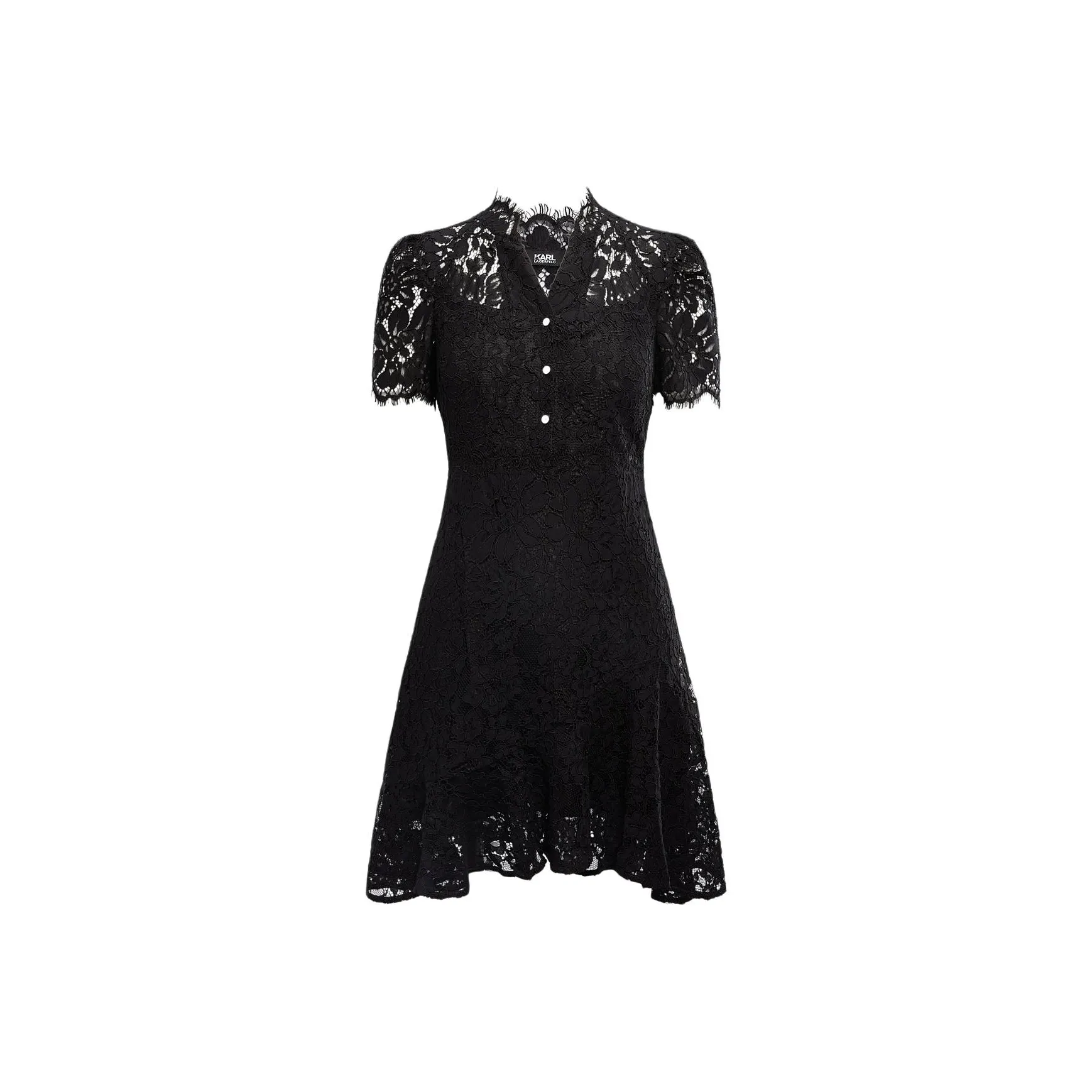 KARL LAGERFELD Короткий рукав Платье Женское Черное