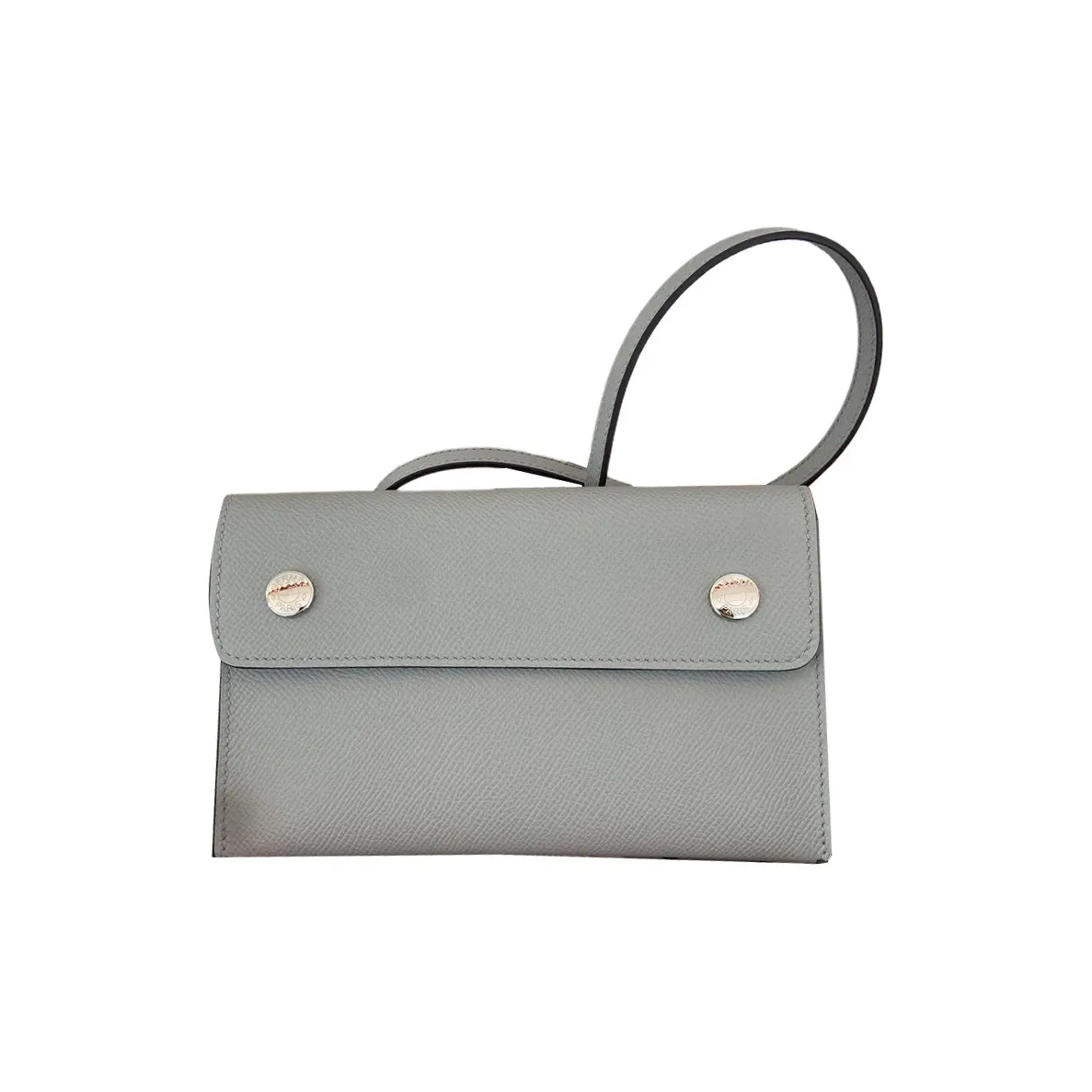 HERMES Hermèsnap Epsom Calfskin Wallet Mini Women's 8U Bleu Glacier Blue