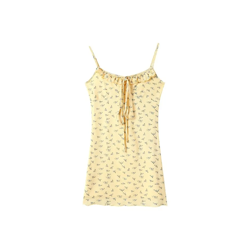 GUOZHEN Slip Dresses Women's Yellow