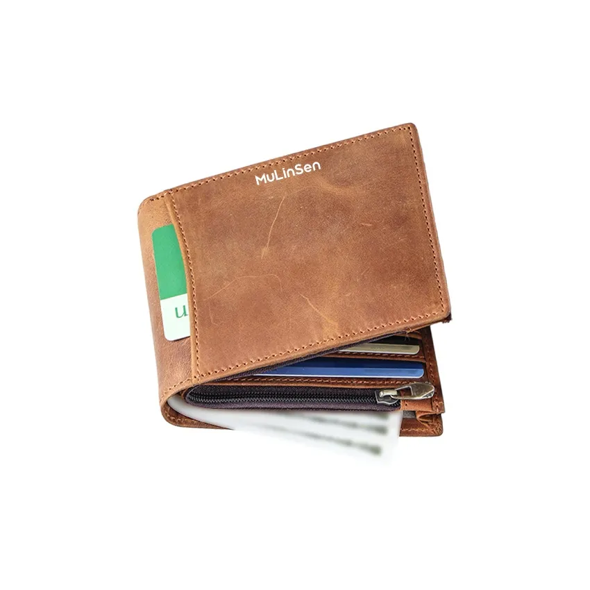 Mulinsen Кошелек из коровьей кожи Мужской Винтаж Коричневый Темно-коричневый