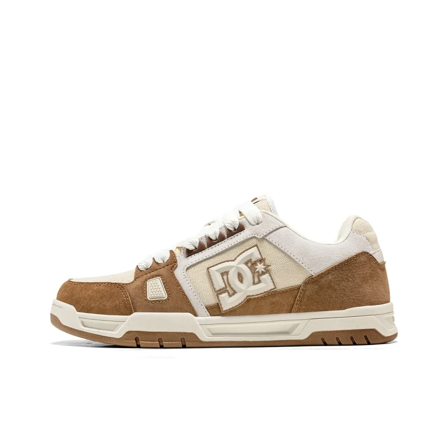 DC Shoes Abrasion Resistant Balance Low Top Skateboard Shoes Men's Milk White Mocha