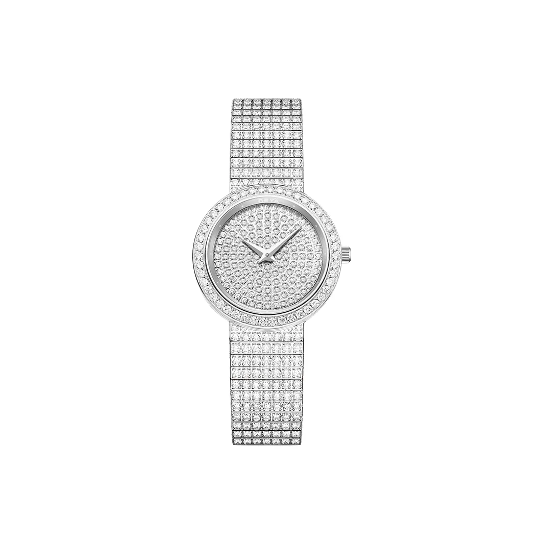 GEYA Кварцевый механизм нержавеющая сталь ремешок часы женские серебристый циферблат