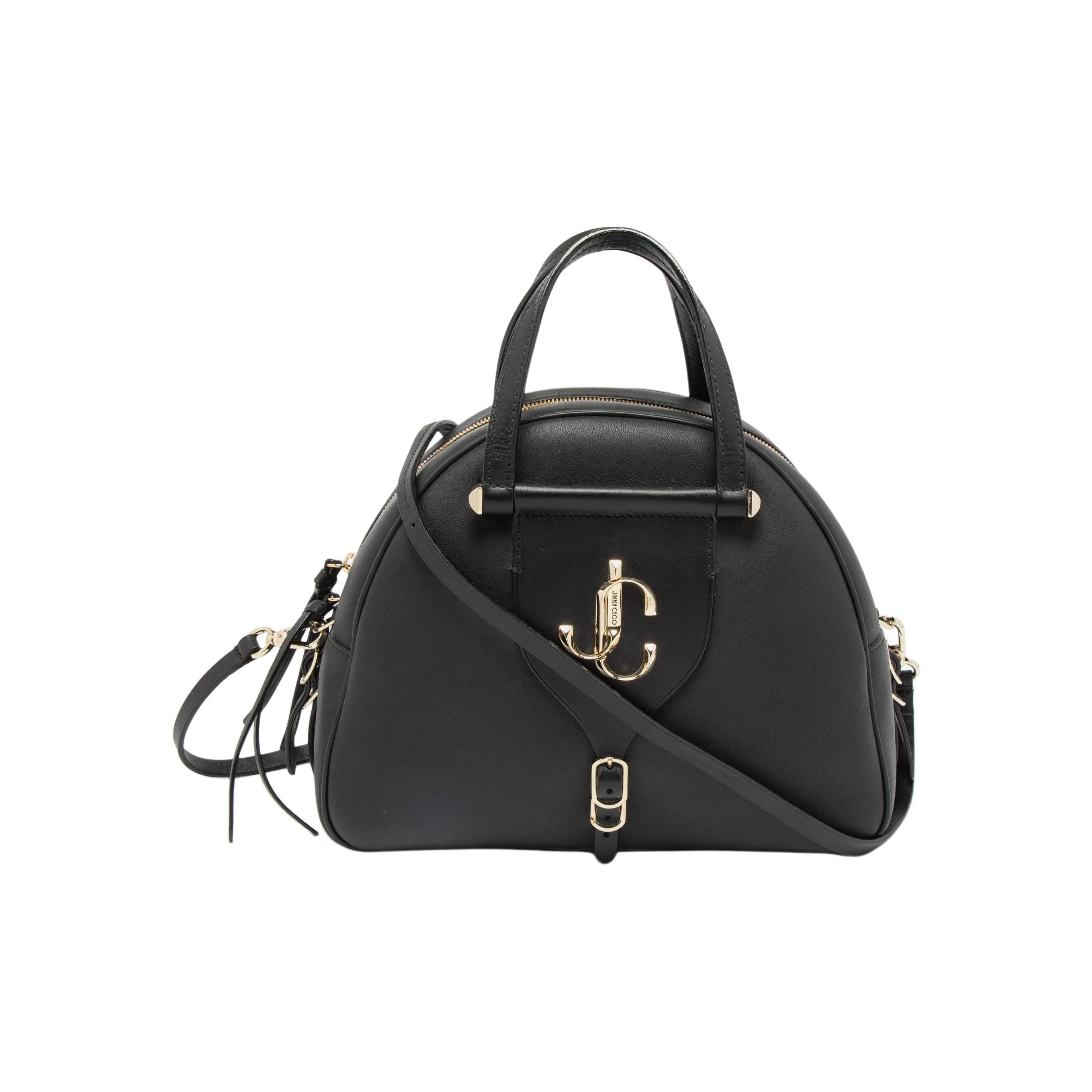 Jimmy Choo Leather Handbag Medium Size Unisex Black