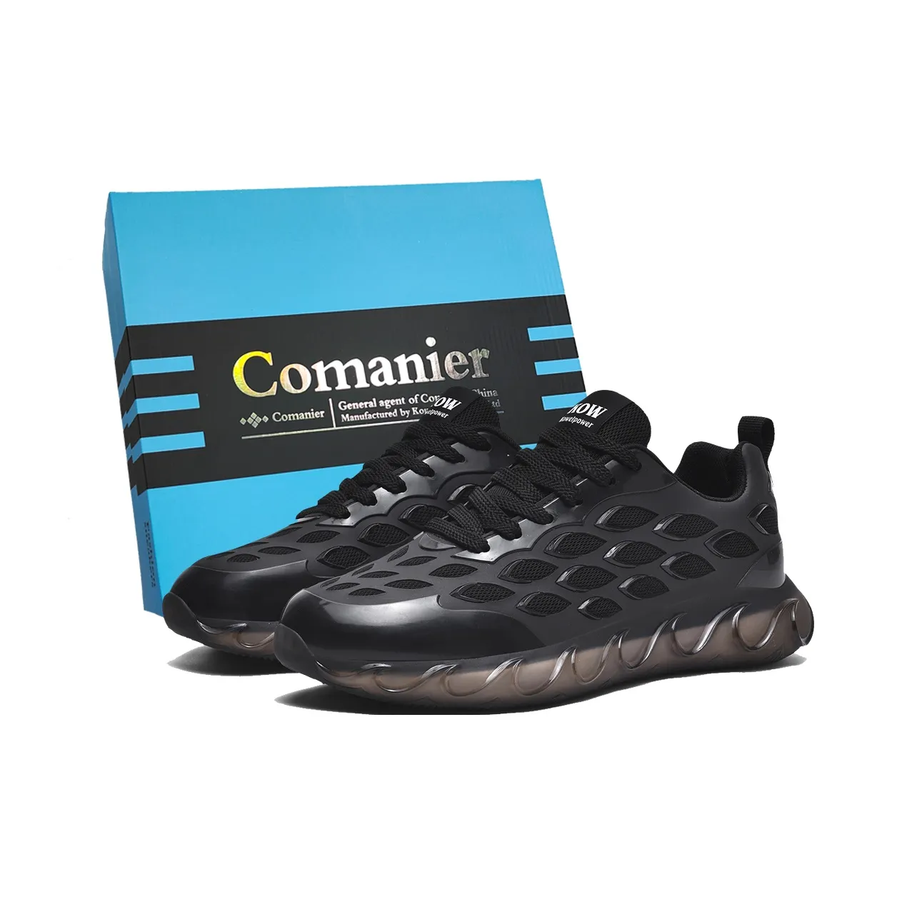 Comanier Амортизирующий Нескользящий Износостойкий Дышащий и Легкий Низкий Топ Casual Мужской Черный