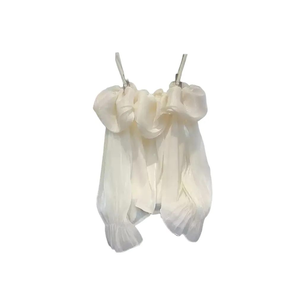 GEZITAI Т-рубашка с оборочным рукавом женская