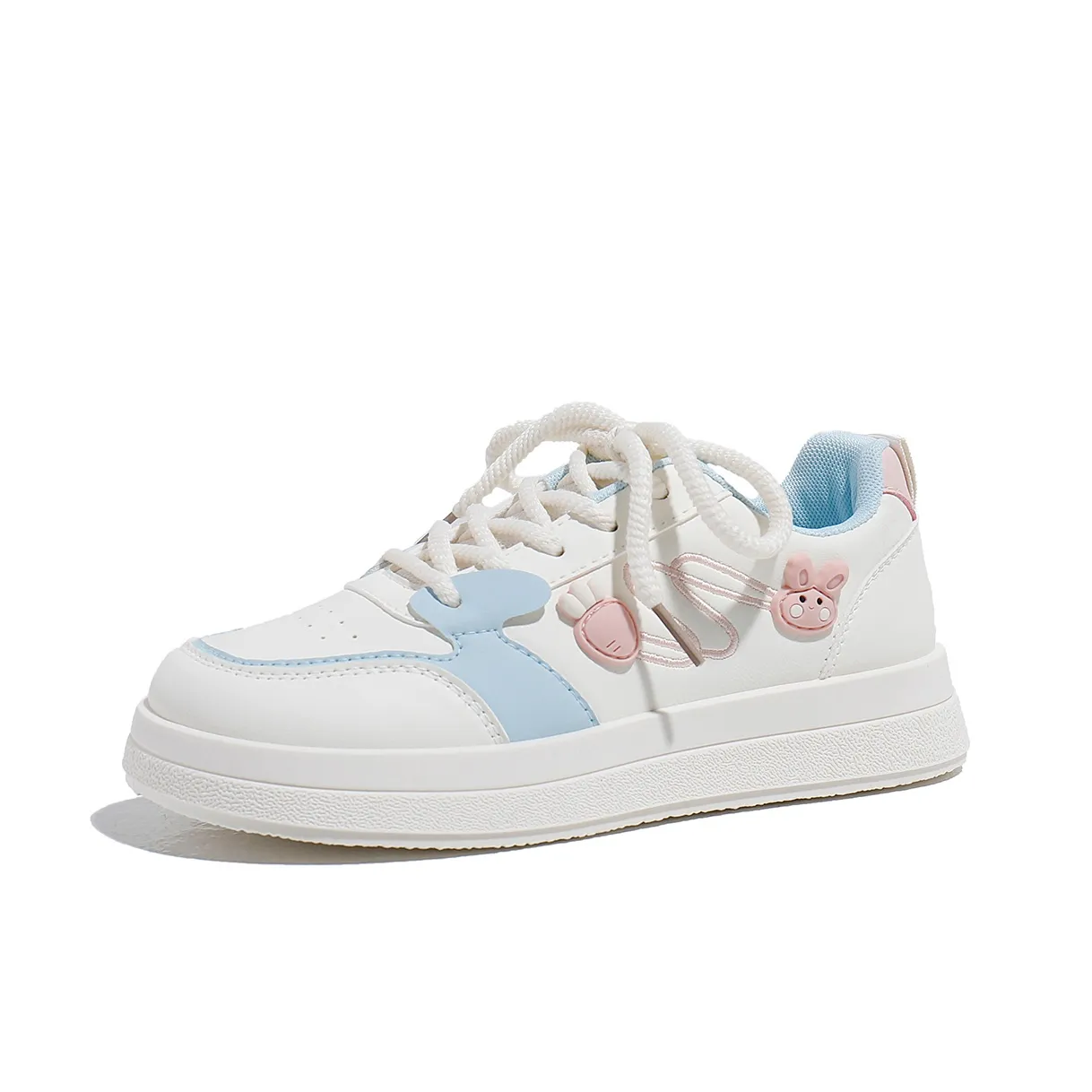 Babaya Skateboard Shoes Women's Low Top White Blue/White Pink