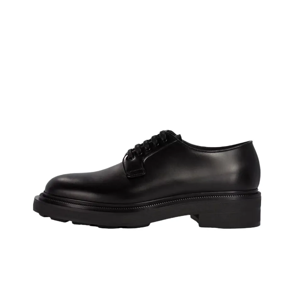 PRADA Casual Leather Shoes Men's Low Top Black