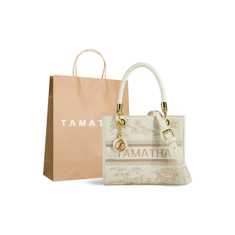 TAMATHA Полиуретан Синтетическая кожа Сумка Lady Dior Сумка Женская Вышивка Белый