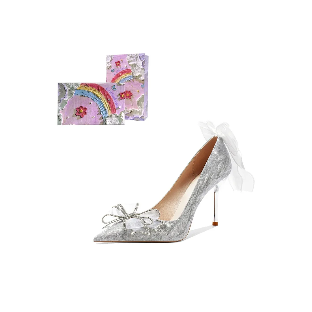 Crelinkxlat Подарочный набор "Возлюбленный" розовый французский фея принцесса вечерний прохладный ветер узкий каблук высокие каблуки женский серебряный