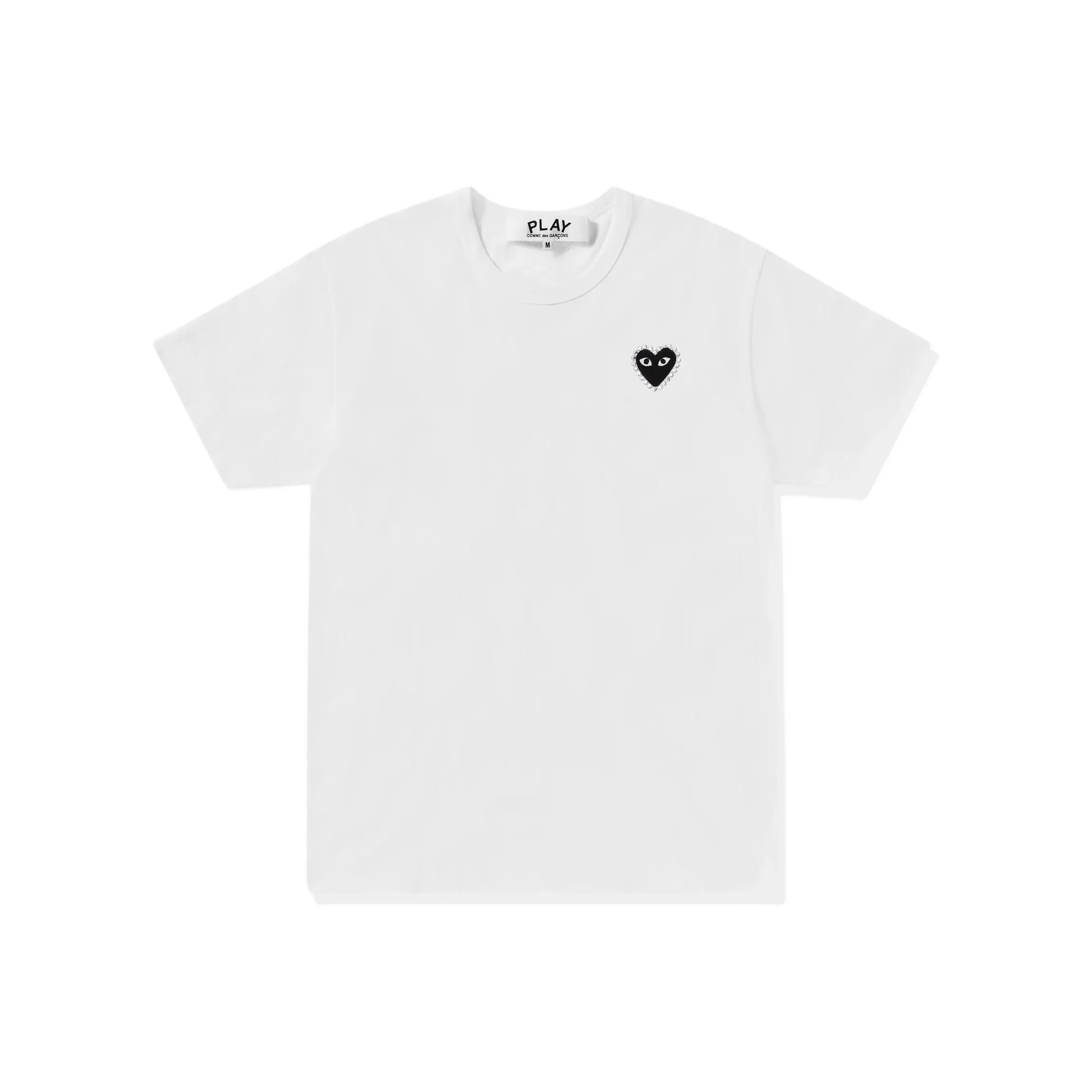COMME DES GARCONS SHIRT Emblem Rhinestone Heart T-Shirt