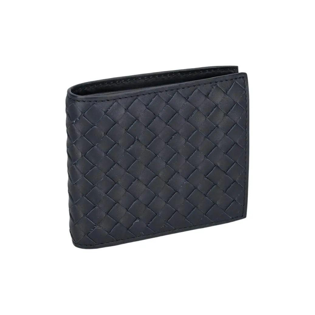 Bottega Veneta Intrecciato Leather Wallet Men's Marine Blue