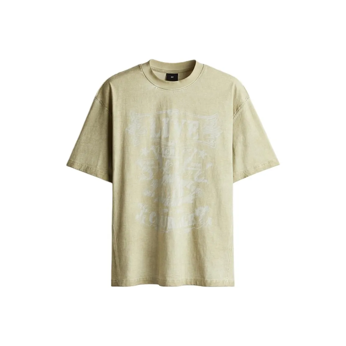 H&M T Shirts Men's Khaki Green