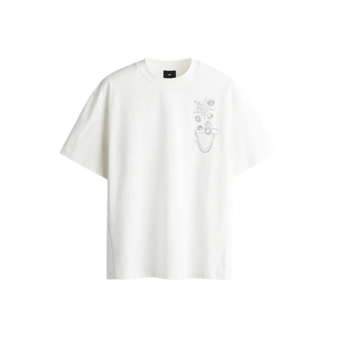 H&M Белые Мужские T-рубашки