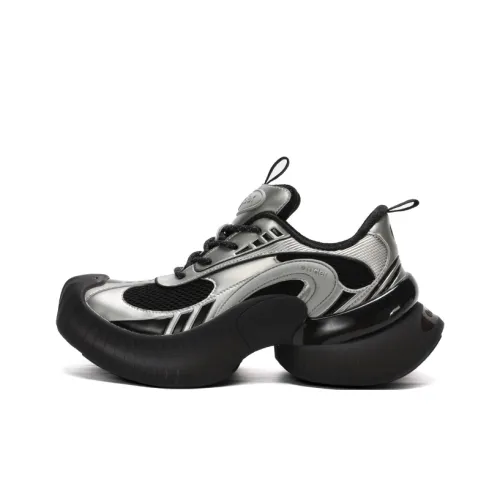 Ouder Беговые кроссовки Low Top Черно-серебристые Унисекс