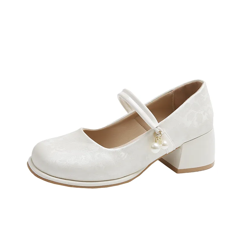 Wuji Грубый каблук Мэри Джейн туфли 5 см женские