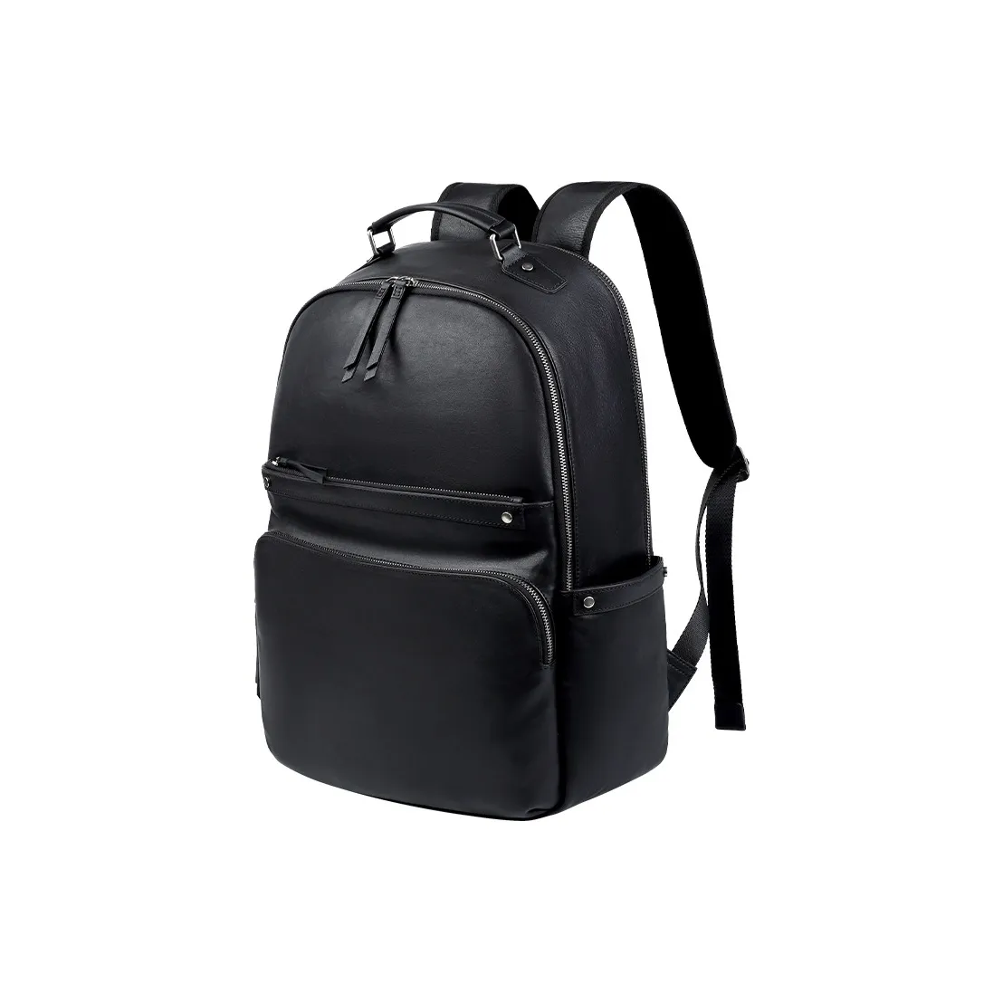 PESASRIE Top Grain Cow Leather Backpack Women's Black