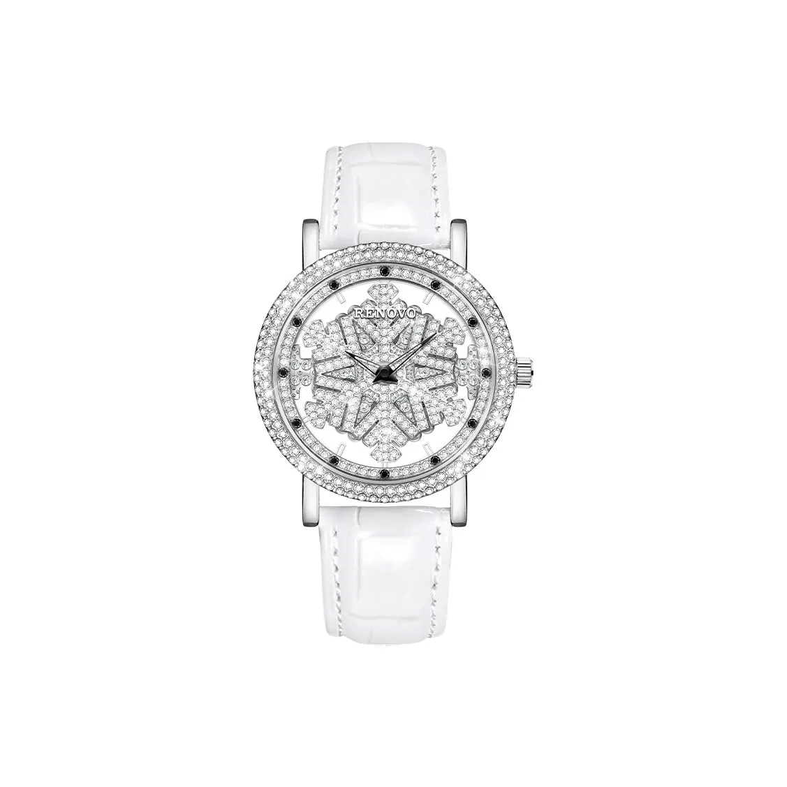 RENOVO Snowflake Goddess Collection Кварцевый механизм Часы Женские Белый циферблат