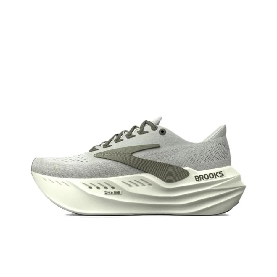 brooks Injuries Glycerin Ma Anti Slip Wear Resistant Low Top Running Shoes Men's Light Gray Green