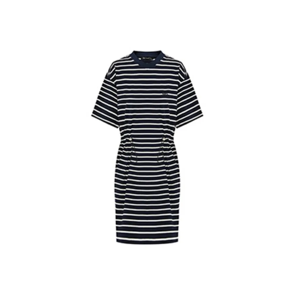 MOCO Dress Women's Blue Apricot Stripes