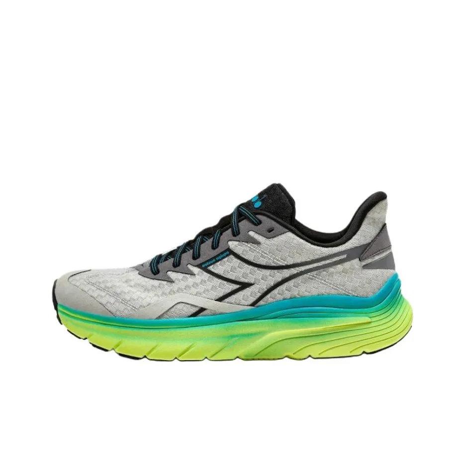 Diadora Anti Slip Wear Resistant Low Top Casual Running Shoes Men's Gray