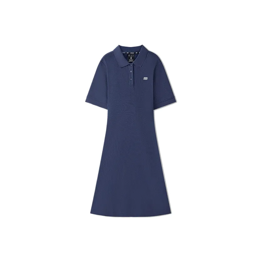 Skechers Short Sleeved Dress Women's Navy Blue 002Z