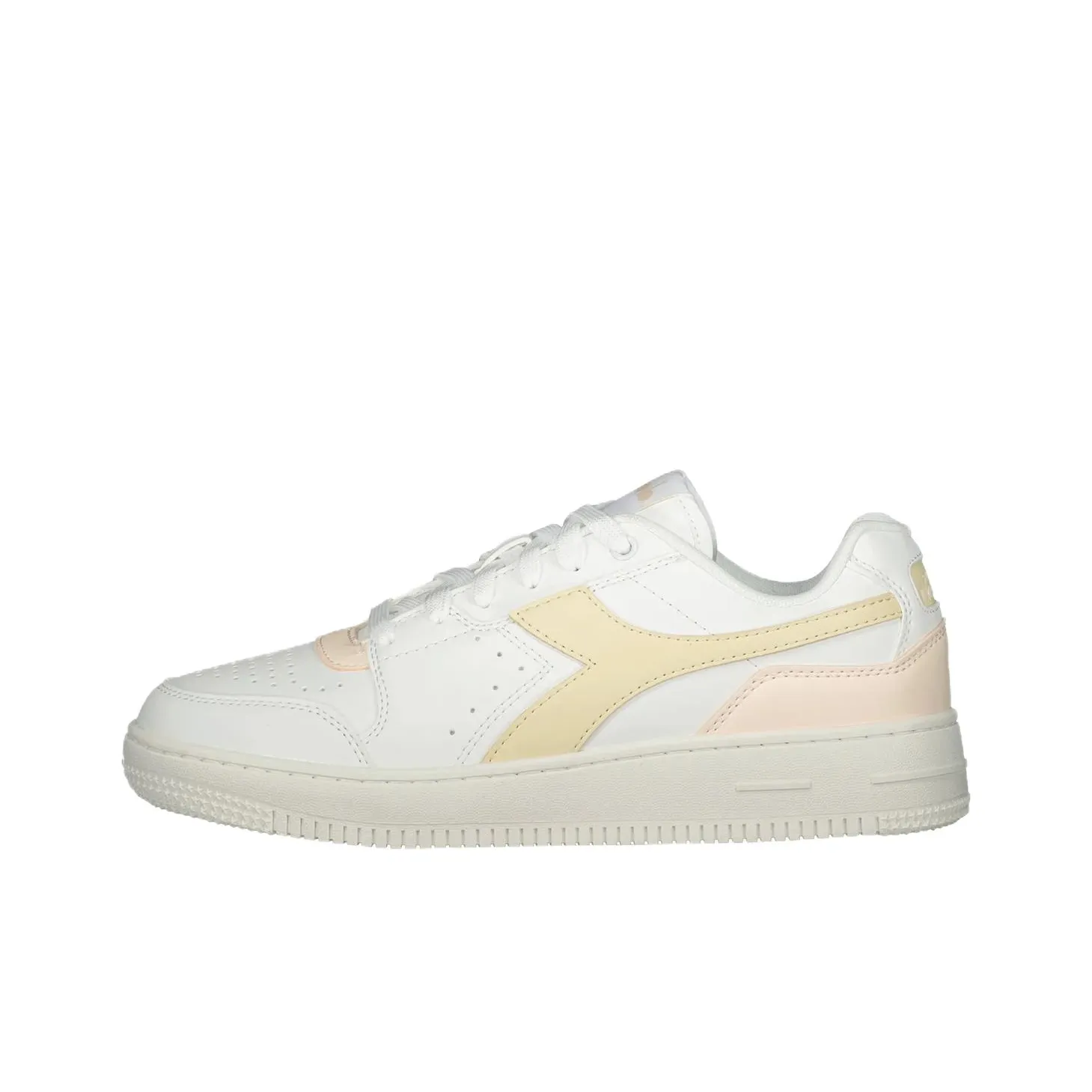 Diadora Anti Slip Wear Resistant Low Top Skateboard Shoes Women's White Yellow