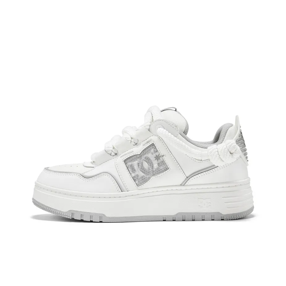DC Shoes LNLAY CAS Low Top Skateboard Shoes Men's White Gray