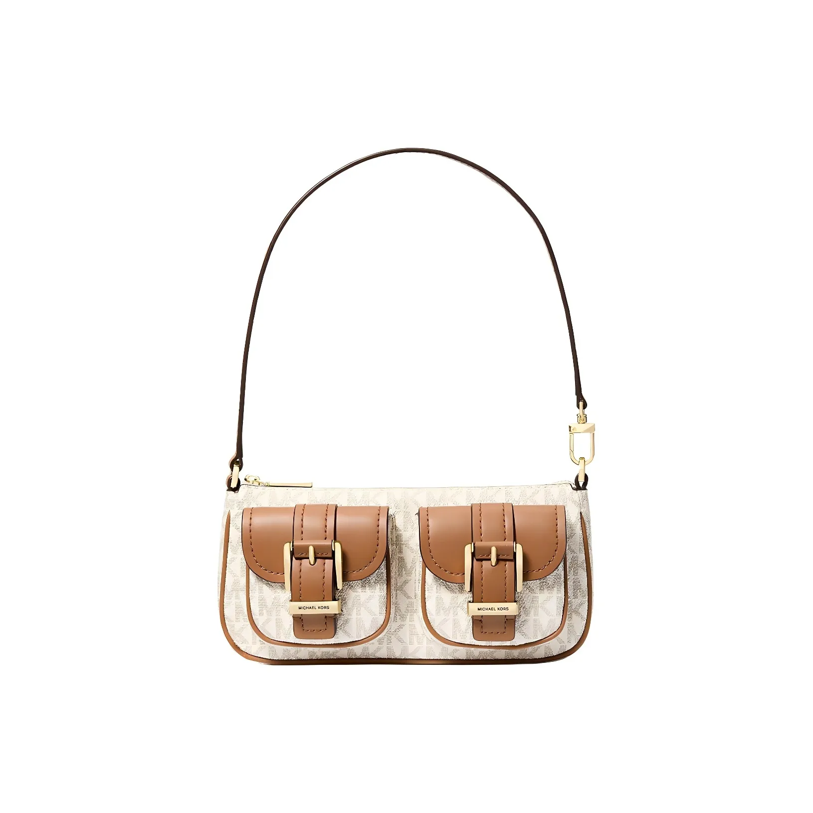 MICHAEL KORS Canvas Handbag, Shoulder Bag Small Size Women's Vanilla White