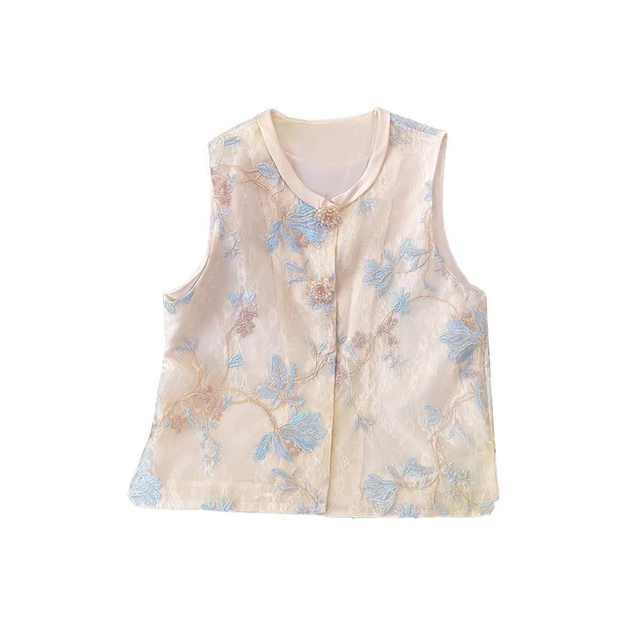 Meanalot Перламутровая Пуговица Абрикос Женские Жилеты