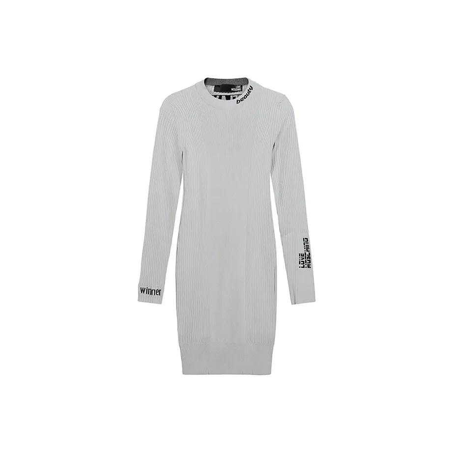 LOVE MOSCHINO Длинное платье с длинными рукавами женское