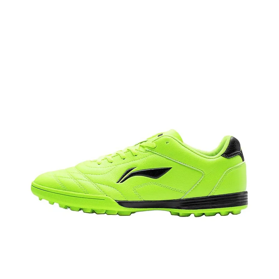 LiNing TF Turf Artificial Ground Abrasion Resistant Slip Resistant Red Shoes Men's Fluorescent Bright Green