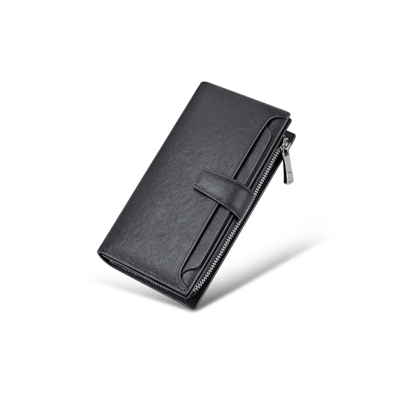 WilliamPOLO Кошелек из коровьей кожи Мужской Черный Кофейный