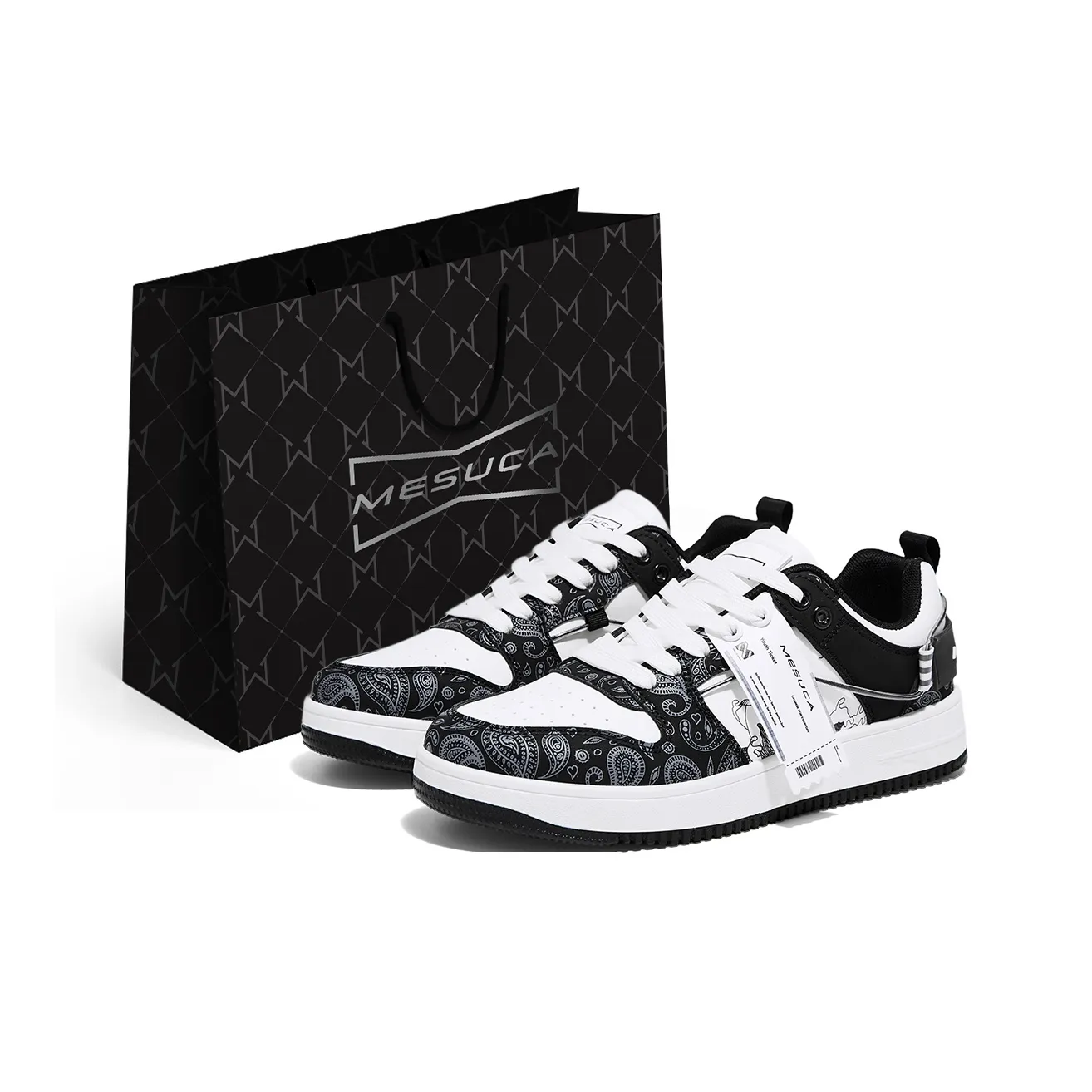 MESUCA Скейтборд Кроссовки Низкие Белые Черные Унисекс