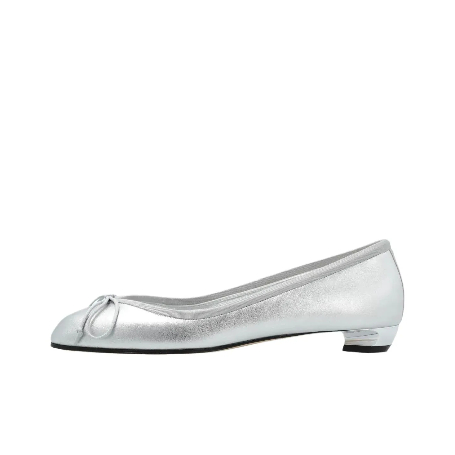 Alexander McQueen Bow Detailed Metallic Flat Shoes Fourth Women's