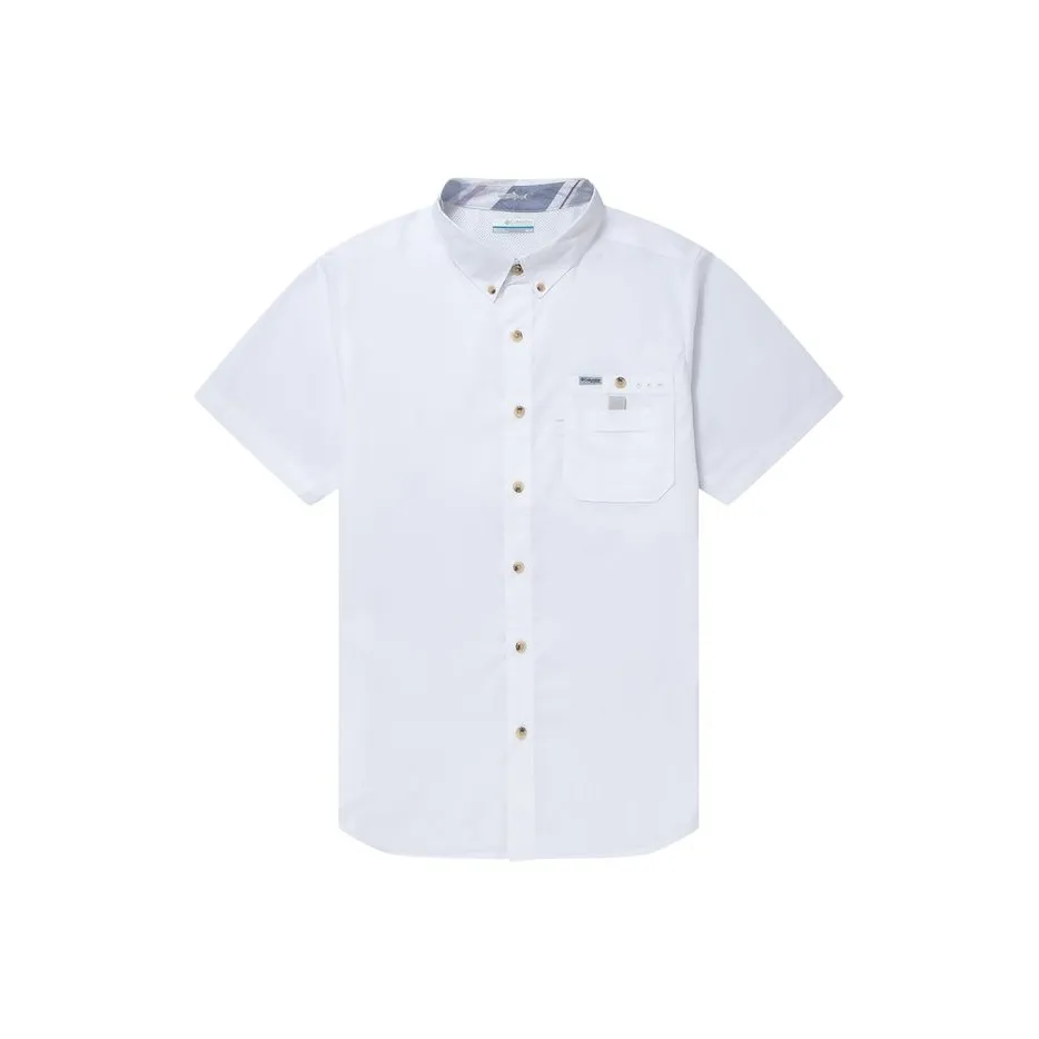 Коллаборация Columbia PFG Белая Мужская Рубашка