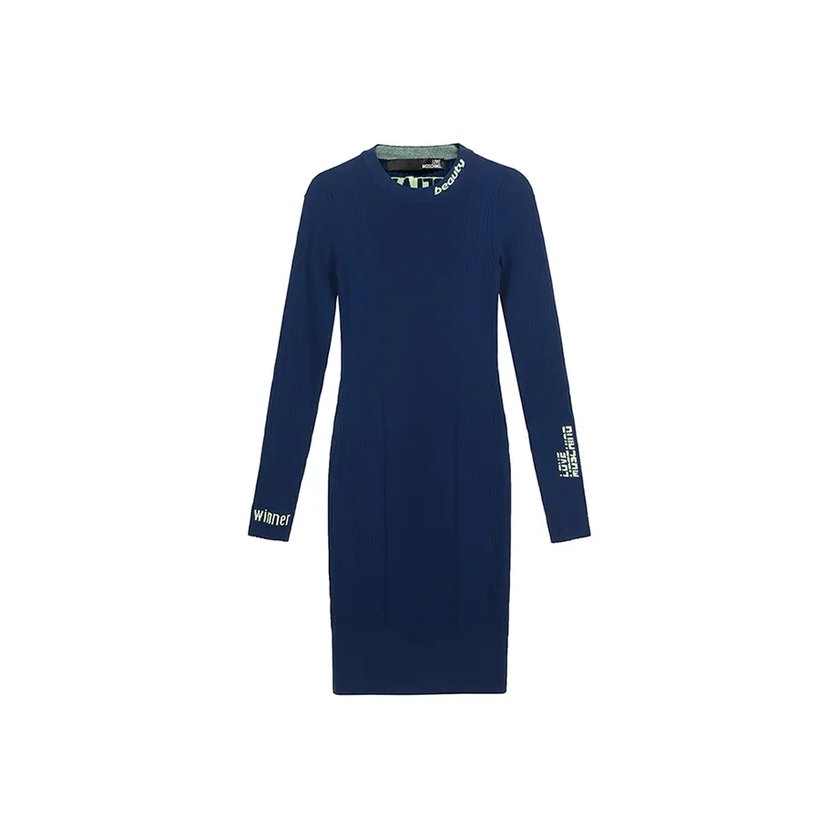 LOVE MOSCHINO Длинное платье с длинными рукавами женское