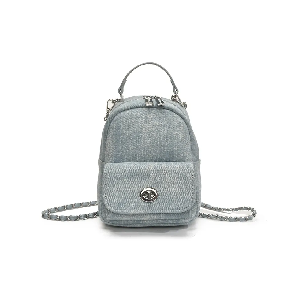 BAODIDAISHU ПУ (полиуретан) Универсальный рюкзак для путешествий женский синий серебряный