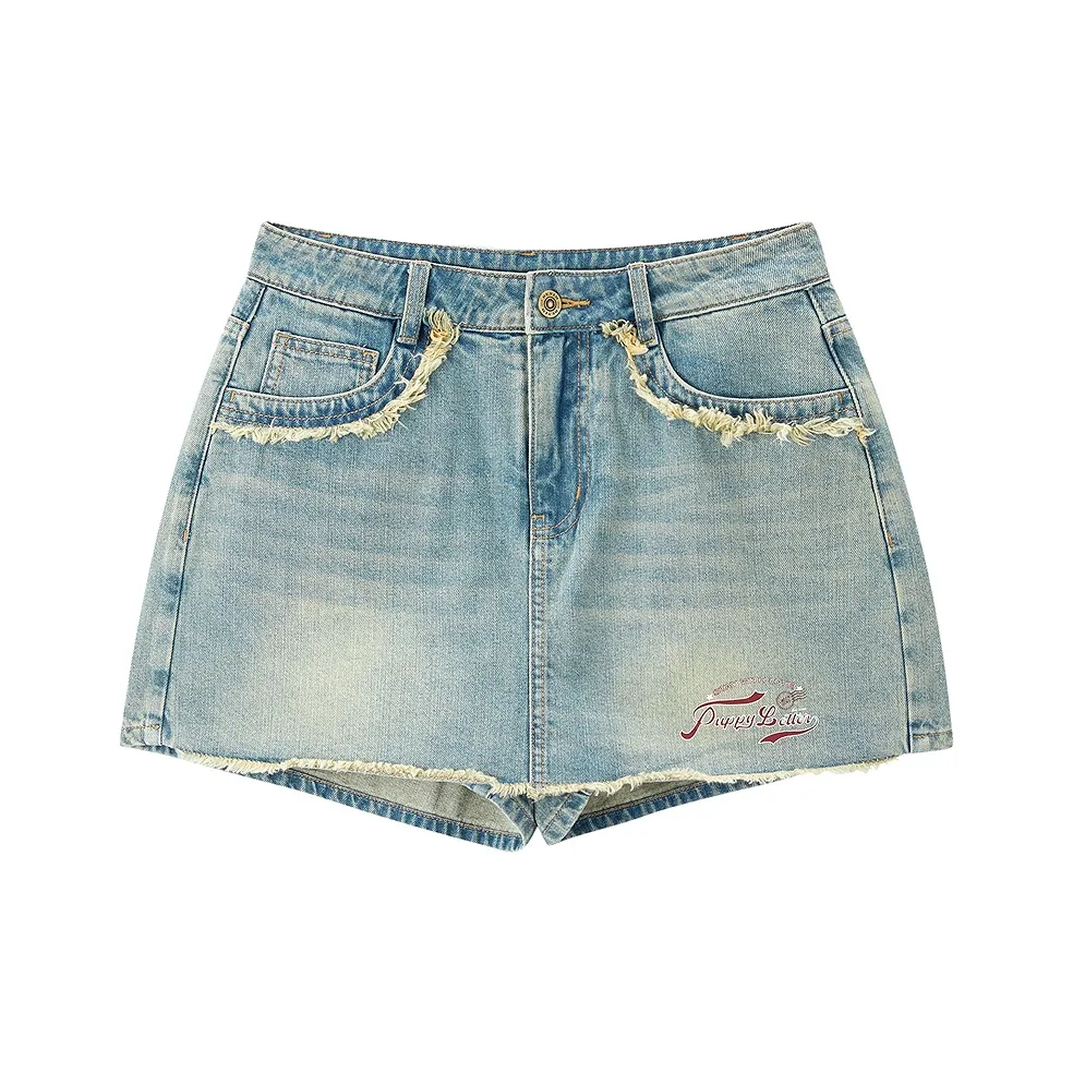 LEDIN Denim Shorts Women's Denim Light Blue