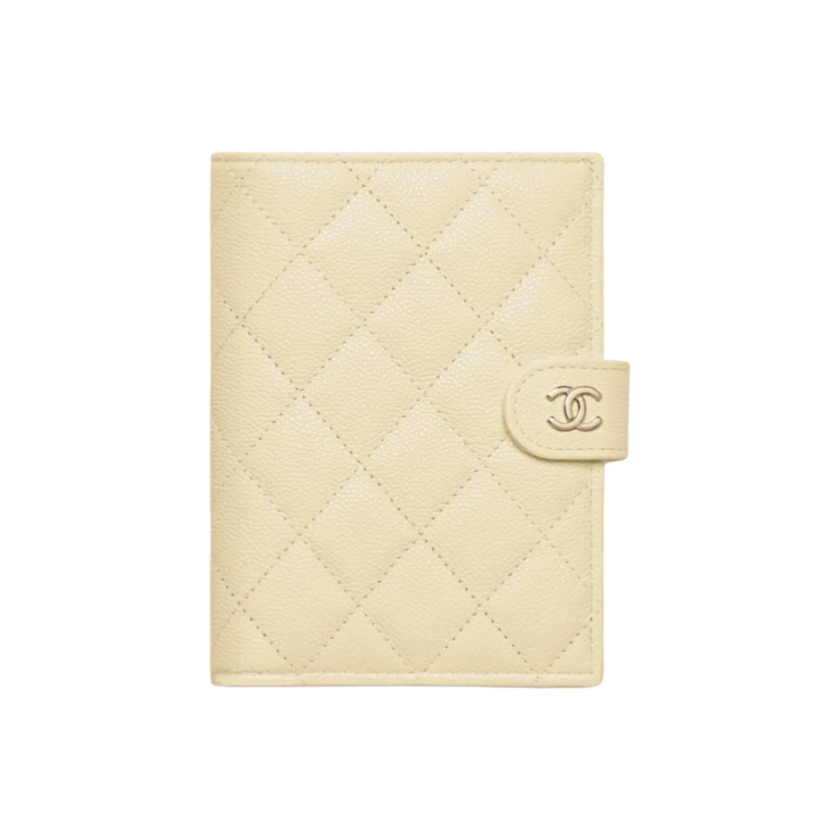 CHANEL Shiny Calfskin Passport Holder Unisex Yellow