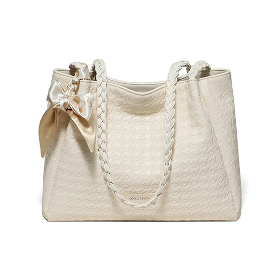 COMELY Коровья кожа Тоут Сумка Сумка для покупок Сумка Сумка через плечо Стандартная Женская Белая